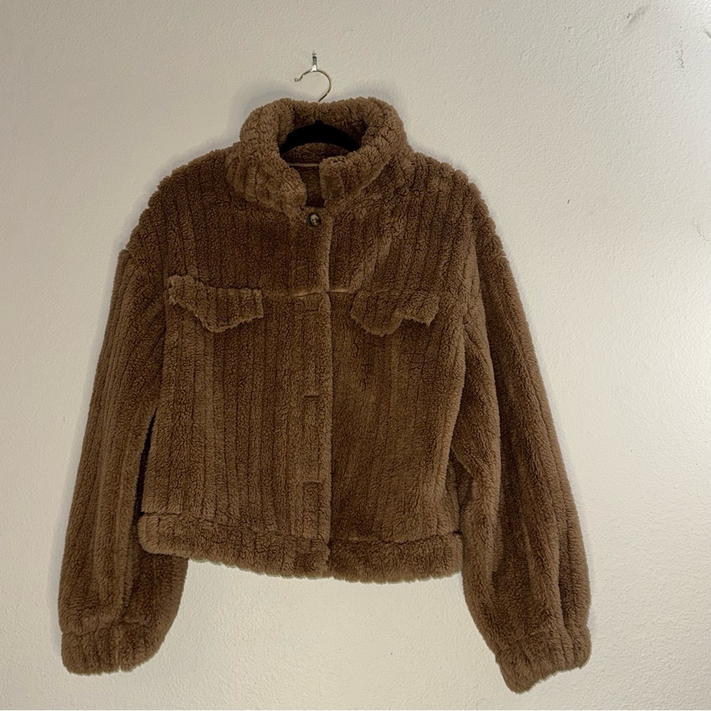 SHEIN Brown Teddy Jacket